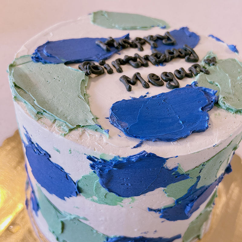 Bashful Blue Monochrome Cake - Sydney Cake Delivery - Flour Lane